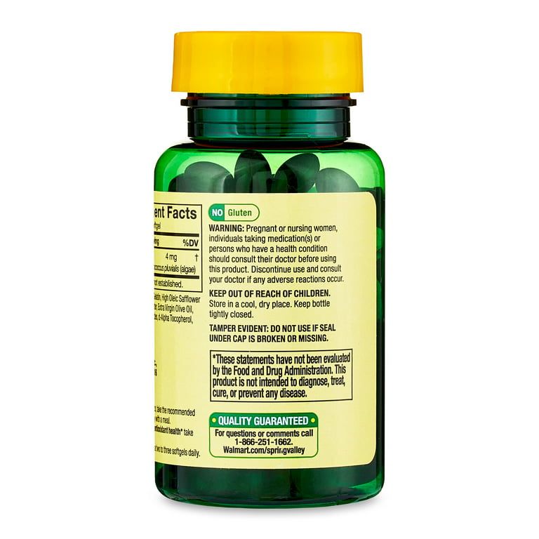 Spring Valley Astaxanthin Dietary Supplement, 4 mg, 30 Count EasyOptionXY LLC
