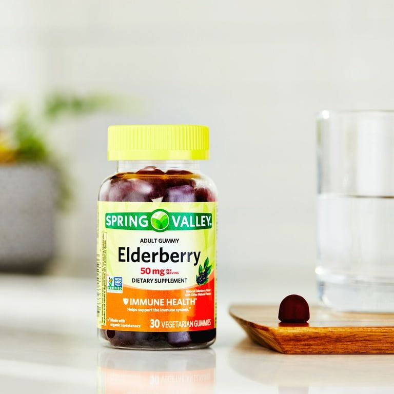 Spring Valley Elderberry Immune Healthy Dietary Supplement Vegetarian Gummies, 50 mg, 30 Count EasyOptionXY LLC