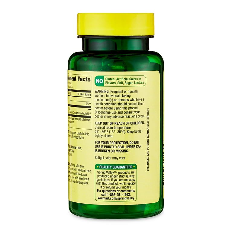 Spring Valley CLA (Safflower Oil) Softgels Dietary Supplement, 1,000 mg, 50 Count EasyOptionXY LLC