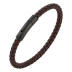 Woven Frosted Black Buckle Simple Leather Bracelet Lootquake LLC