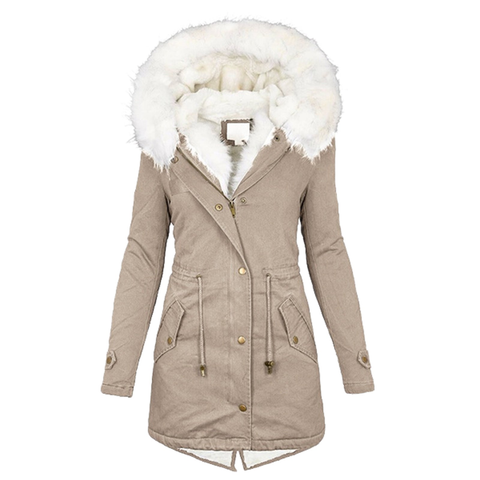 Women's cotton padded jacket with white collar Pi-Mart