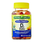 Spring Valley Extra Strength Vitamin D3 Bone & Immune Health Dietary Supplement Vegetarian Gummies, 125 mcg (5,000 IU), 60 Count