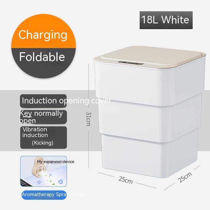 Smart Trash Can With Lid For Bedroom And Living Room Kitchen Storage Box Trash Can Induction Small Car Box Automatic Smart Dustbin Smart Trash Bin Pi-Mart