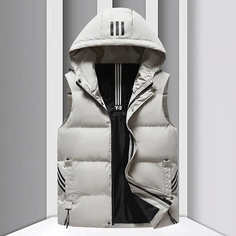 Men's Coat Hooded Thickened Warm Waistcoat Cotton Vest
