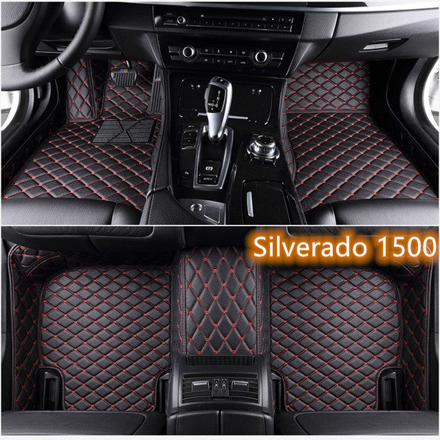 Fully Surrounded Car Leather Floor Mat Pad All Weather Protection Pi-Mart