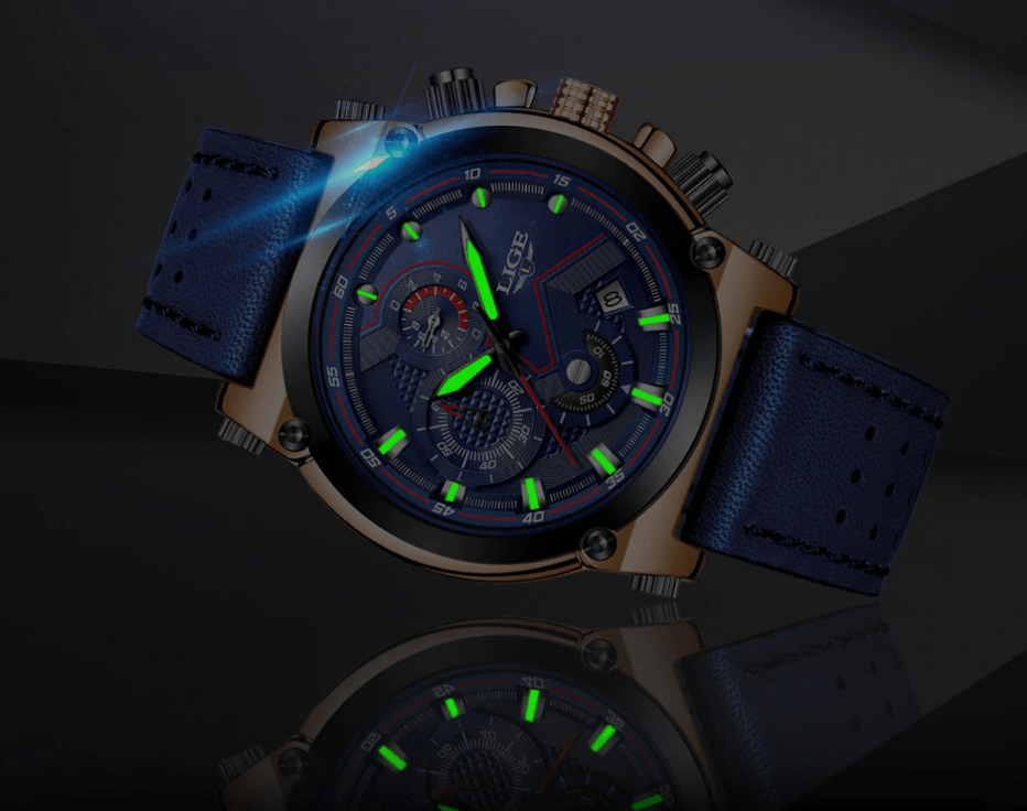 Men's Waterproof Modern Watch With Leather Belts, Stainless Steel Case Excellent Look Perfect Gift Stevvex