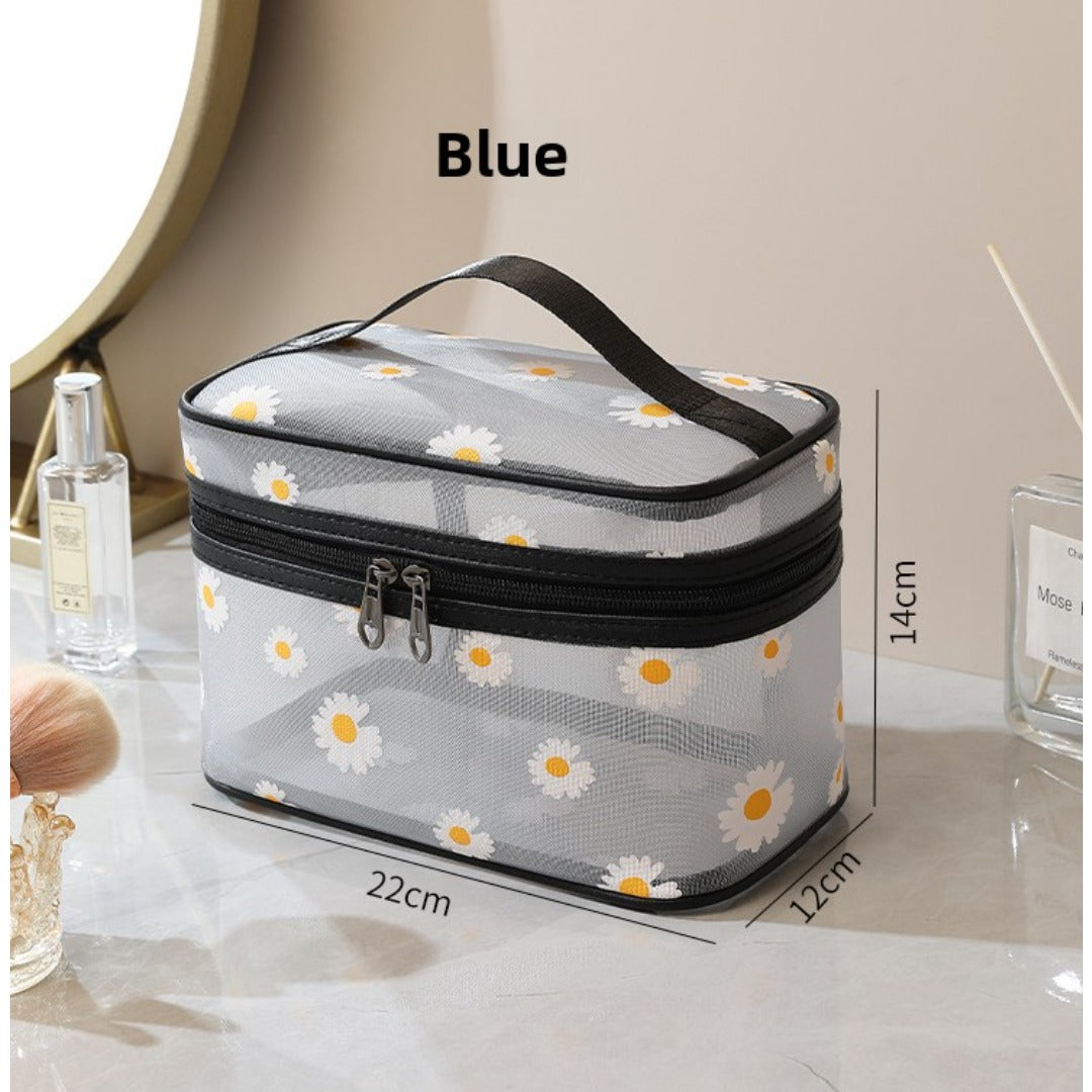Mesh Cosmetic Bag, Small Daisy Beach Wash Bag, Travel Women's Simple Storage Bag, Go Out Portable Mesh Shower Tote Bag, - SJB-DIAMOND ELITES