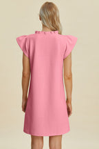 Double Take Full Size Ruffled V-Neck Cap Sleeve Dress – Ruffled V-Neck Dress, Cap Sleeve Dress, Elegant Ruffled Dress, Flattering V-Neck Dress, Stylish Full-Size Dress, Comfortable Ruffle Dress, Chic Cap Sleeve Dress