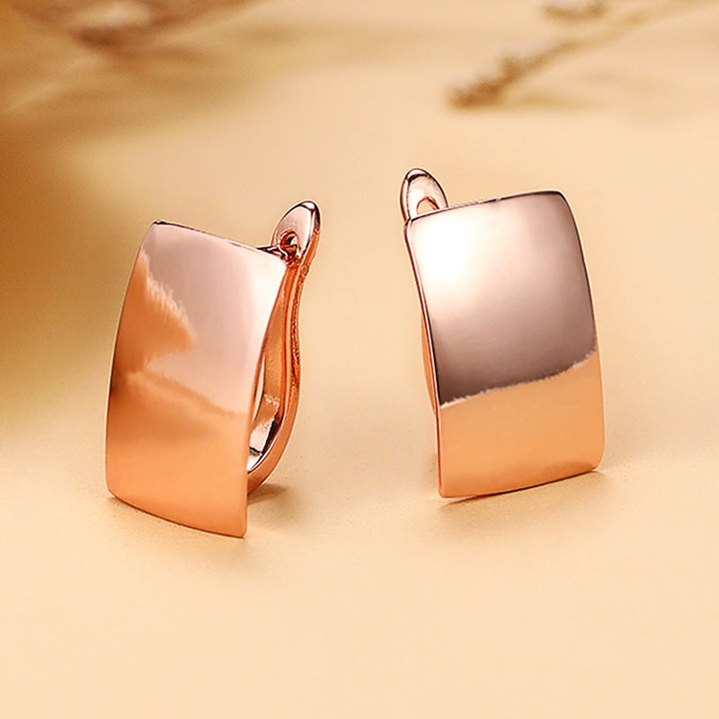 Earrings Rectangular Earrings Rose Gold Ear Clip Pi-Mart