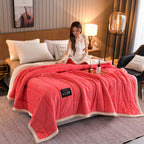 Thick Warm Winter Bed Blankets Wool Blanket Bedspread Pi-Mart