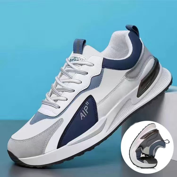 Casual Men's Shoes Soft Sole Color-block Lace-up Sneakers Versatile Trendy Running Sports Shoes Pi-Mart