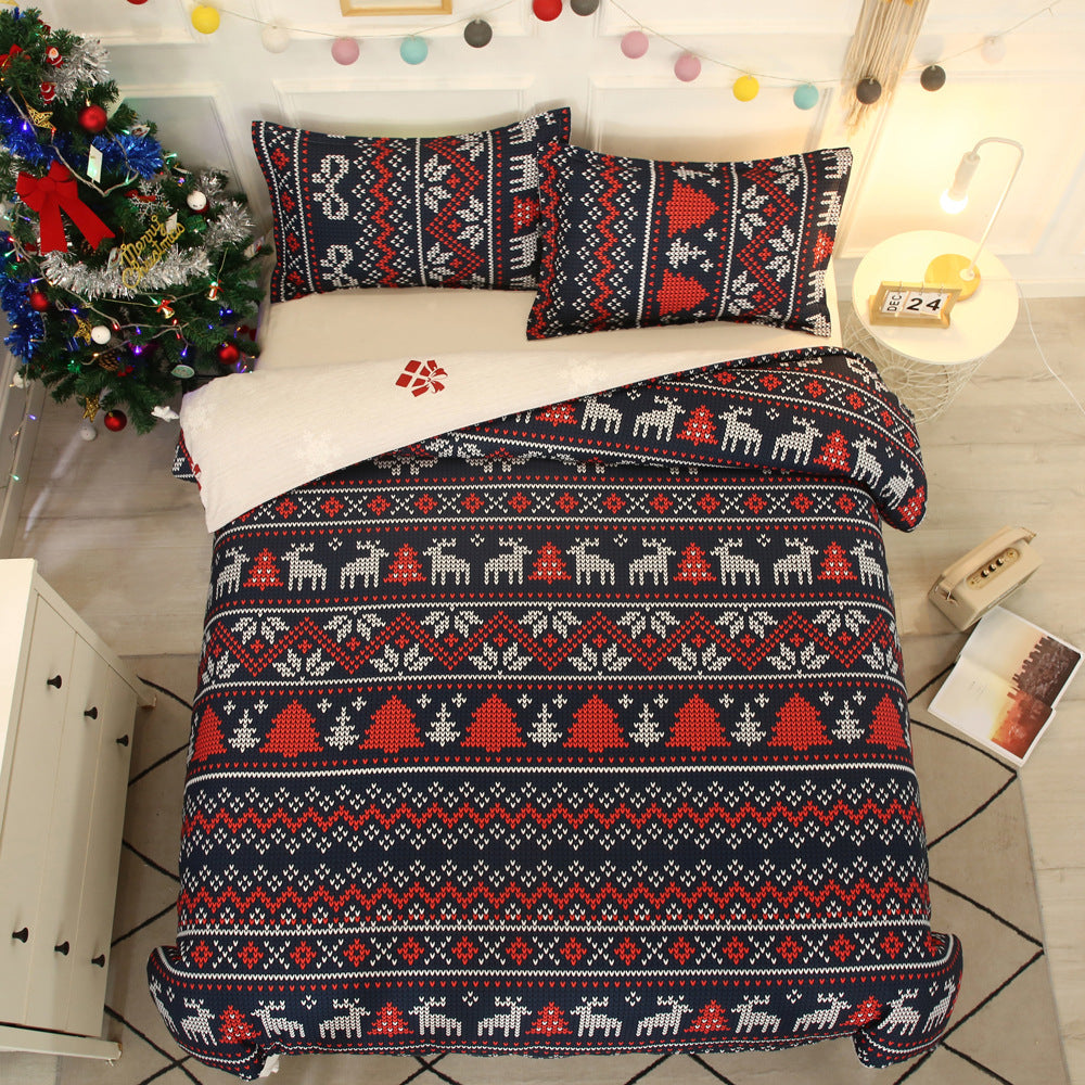 Bedding Set Snowflakes Bedding Sets Duvet Cover Warm Bed Pi-Mart