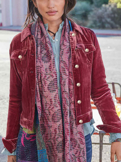 Casual Button-Up Long Sleeve Jacket with Chest Pockets and Relaxed Fit Stevvex
