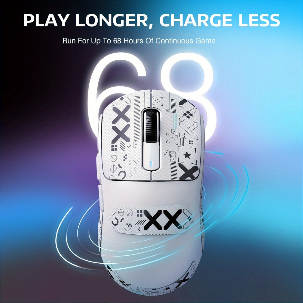 4K/8K ATTACK SHARK X3PRO Wireless Gaming Mouse - Ultra-Lightweight, Sweat-Resistant, Anti-Slip Design with Self-Adhesive Elastics Refined Side Grips, Anti-Sweat Paste, and Premium Grip Tape for Enhanced Gaming Performance Lootquake LLC