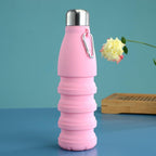550ML Portable Silicone Bottle Retractable Folding Water Bottle Outdoor Sports Travel Drinking Cup with Large Capacity Silicone Foldable Sports Bottle Reusable Folding Travel Water Container for Gym Camping Hiking Fishing Stevvex