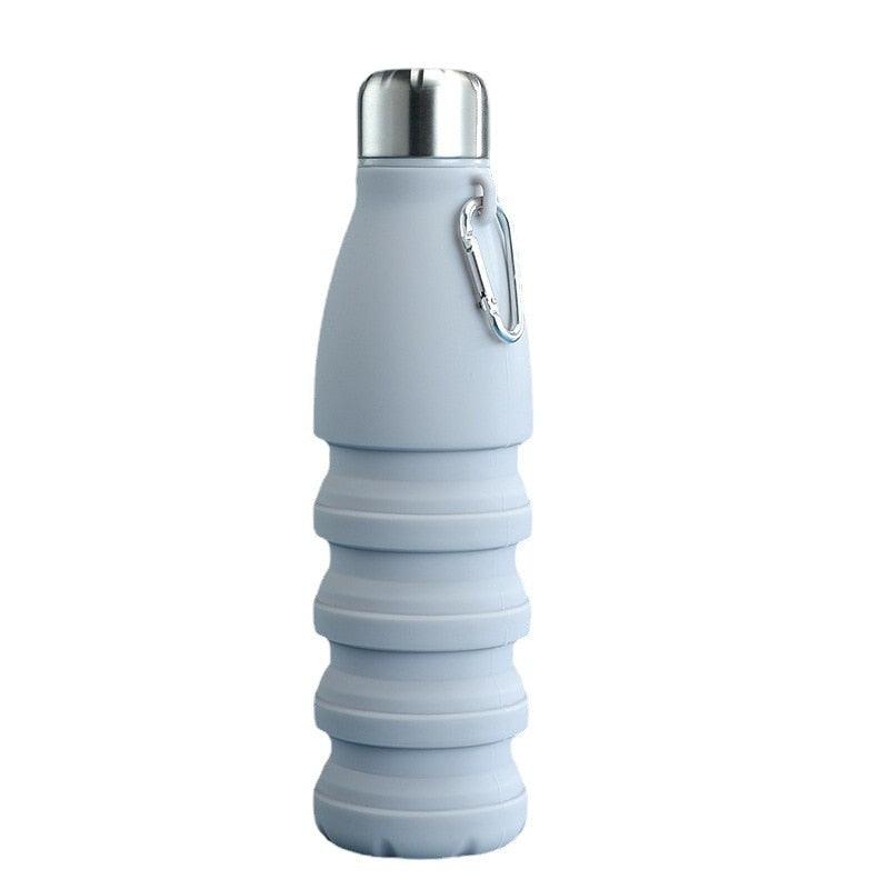 550ML Portable Silicone Bottle Retractable Folding Water Bottle Outdoor Sports Travel Drinking Cup with Large Capacity Silicone Foldable Sports Bottle Reusable Folding Travel Water Container for Gym Camping Hiking Fishing Stevvex