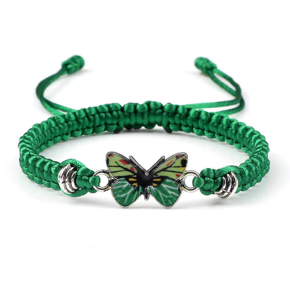 Couple Butterfly Buckle Braided Bracelet Pi-Mart