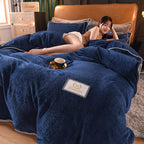 Milk Velvet Four-piece Velvet Duvet Cover Sheet Pi-Mart