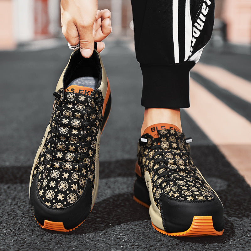 Bag Raise The Bottom Flower Cloth Casual Shoes Men Pi-Mart