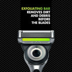 Gillette Labs with Exfoliating Bar Men's Razor Gold Edition, 3 Razor Blade Refills & Magnetic Stand
