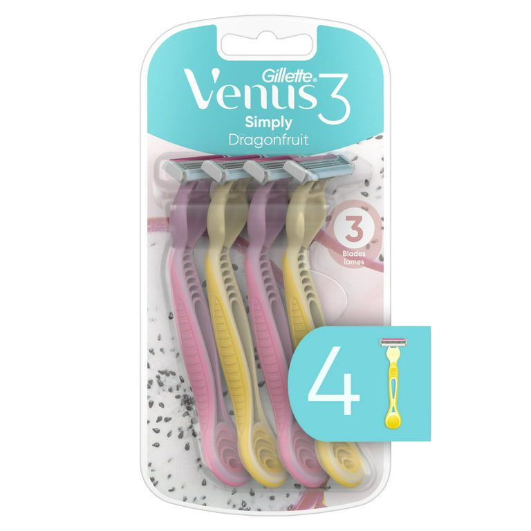 Gillette Venus Simply 3 Dragonfruit Women's Disposable Razor, 4 Count EasyOptionXY LLC