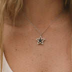 Pentagram Clavicle Chain Projection Pendant Necklace