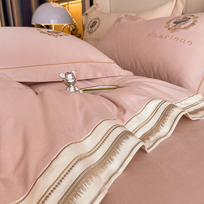 Pure Cotton Quilt Cover Linen Bed Sheet Autumn And Winter Set Pi-Mart