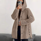 Hooded Loose Plush Coat Women's Regular Sleeve Pi-Mart