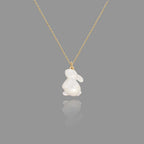 White Shell Rabbit Collar Electroplated 18K Gold Necklace Pi-Mart