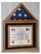 Certificate and American Flag Display Case - 5x9.5 flag The Military Gift Store