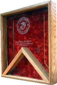 Marine Corps Shadow Box - Oak The Military Gift Store