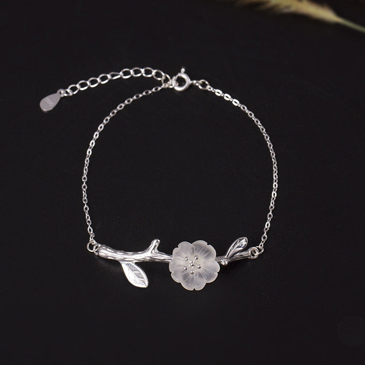 Beautiful natural crystal plum bracelet