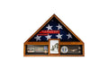 Military Veteran Flag and Medal Display Case - Cherry Shadow Box The Military Gift Store