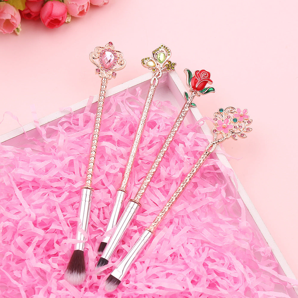 Beauty And The Beast Rose Makeup Brush Portable Makeup Tool Set Pi-Mart