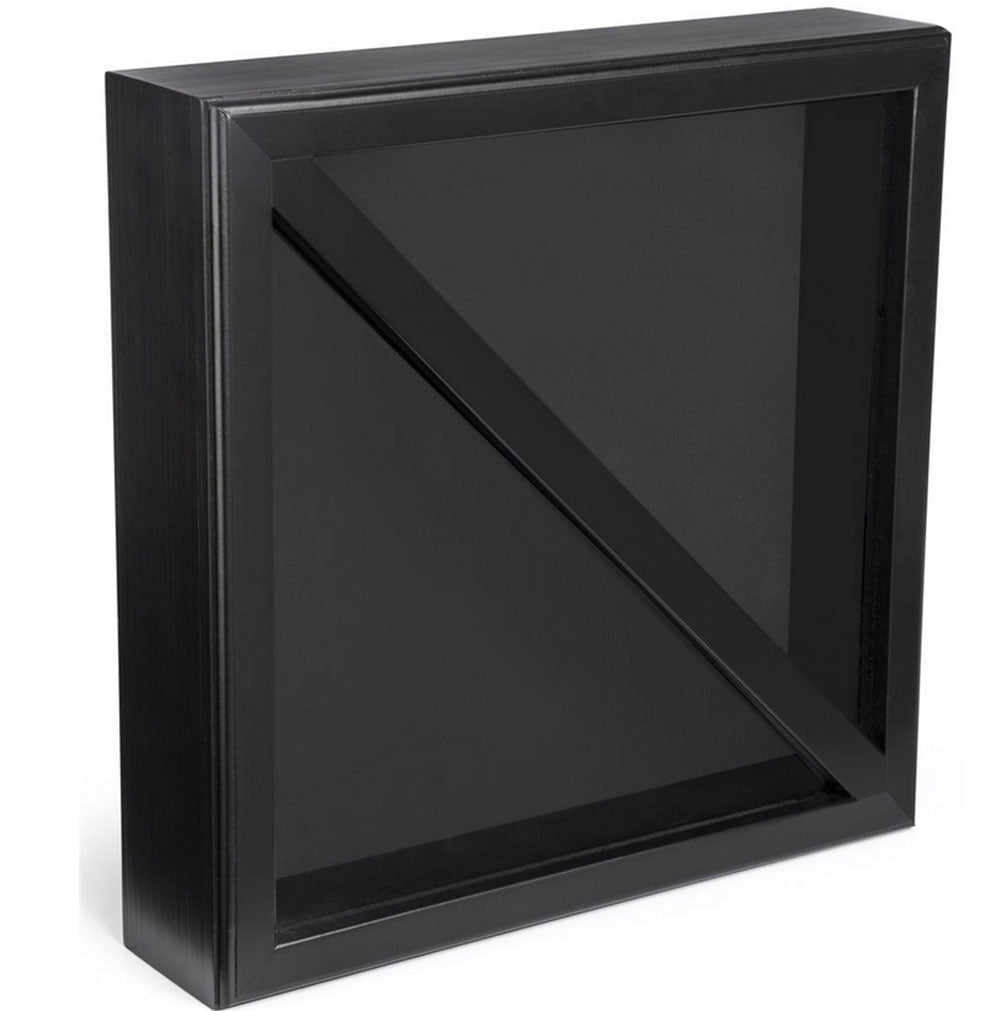 Wood Flag Case for (2) 5’ x 9.5’ Flags, Rear Loading, Glass Front The Military Gift Store