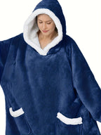 Cozy Plus Size Sherpa Fleece Robe - Ultra-Warm, Extra Long, Oversized Wearable Blanket with Pockets for Ultimate Relaxation - Soft, Thickened, and Plush for Women's Casual Loungewear Lootquake LLC