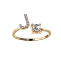 Adjustable 26 Initial Letter Ring Fashion Jewelry For Women Simple Elegant Jewelry Pi-Mart