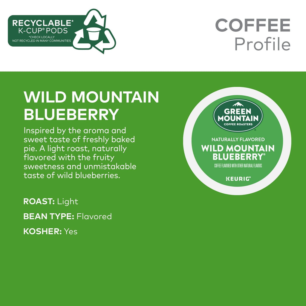 Green Mountain Coffee Wild Mountain Blueberry Keurig Single-Serve K-Cup pods, Light Roast Coffee, 24 Count EasyOptionXY LLC