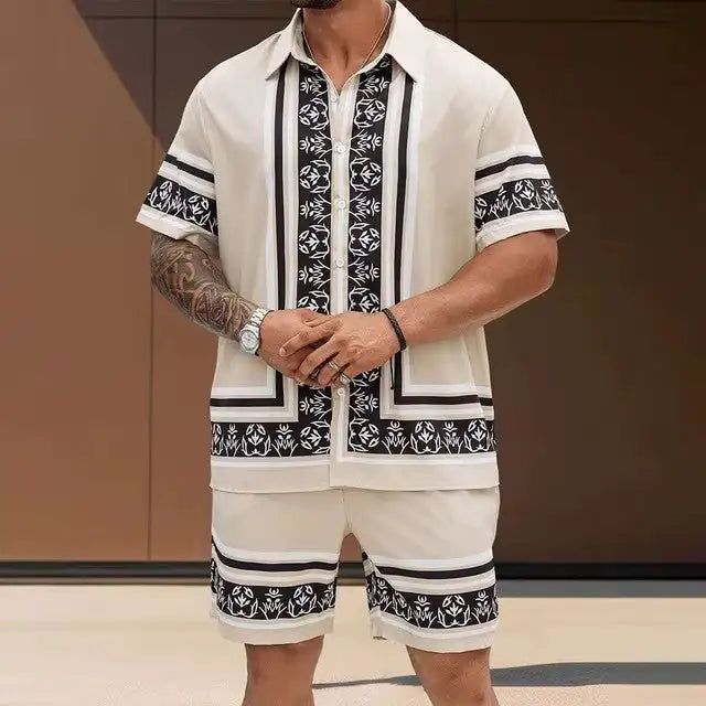 Fashion 3D Digital Printing Hawaiian Vacation Shirt Shorts