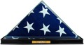 All Glass Flag Display Case for 9.5' X 5' Flag with Engraving (Black) The Military Gift Store
