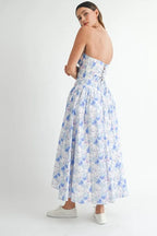 Sweetheart Neckline Floral Printed Midi Dress – Floral Midi Dress, Sweetheart Neckline Dress, Romantic Midi Dress, Feminine Floral Dress, Elegant Midi Dress