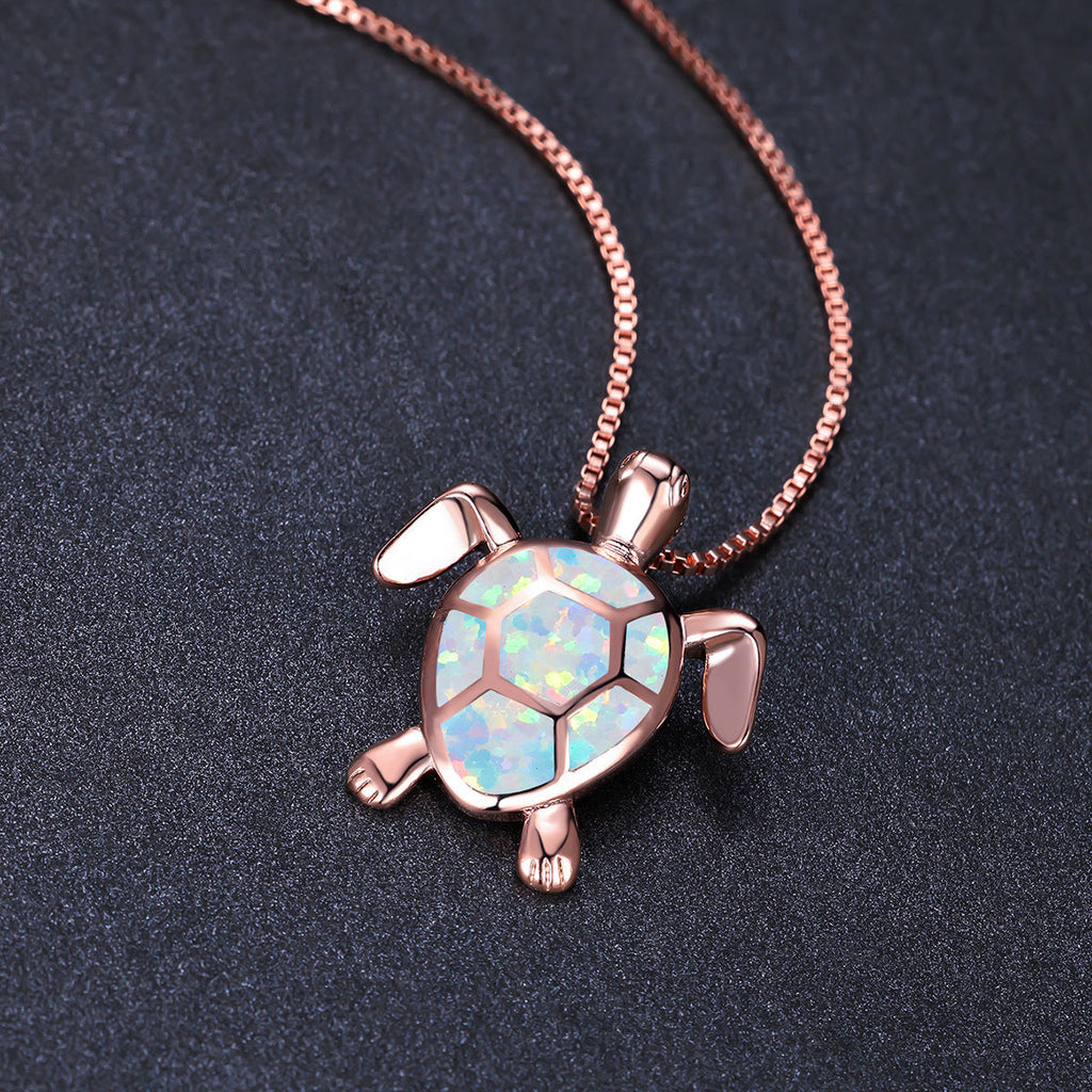 Fashion Turtle Simple Necklace Stud Earrings Set Pi-Mart