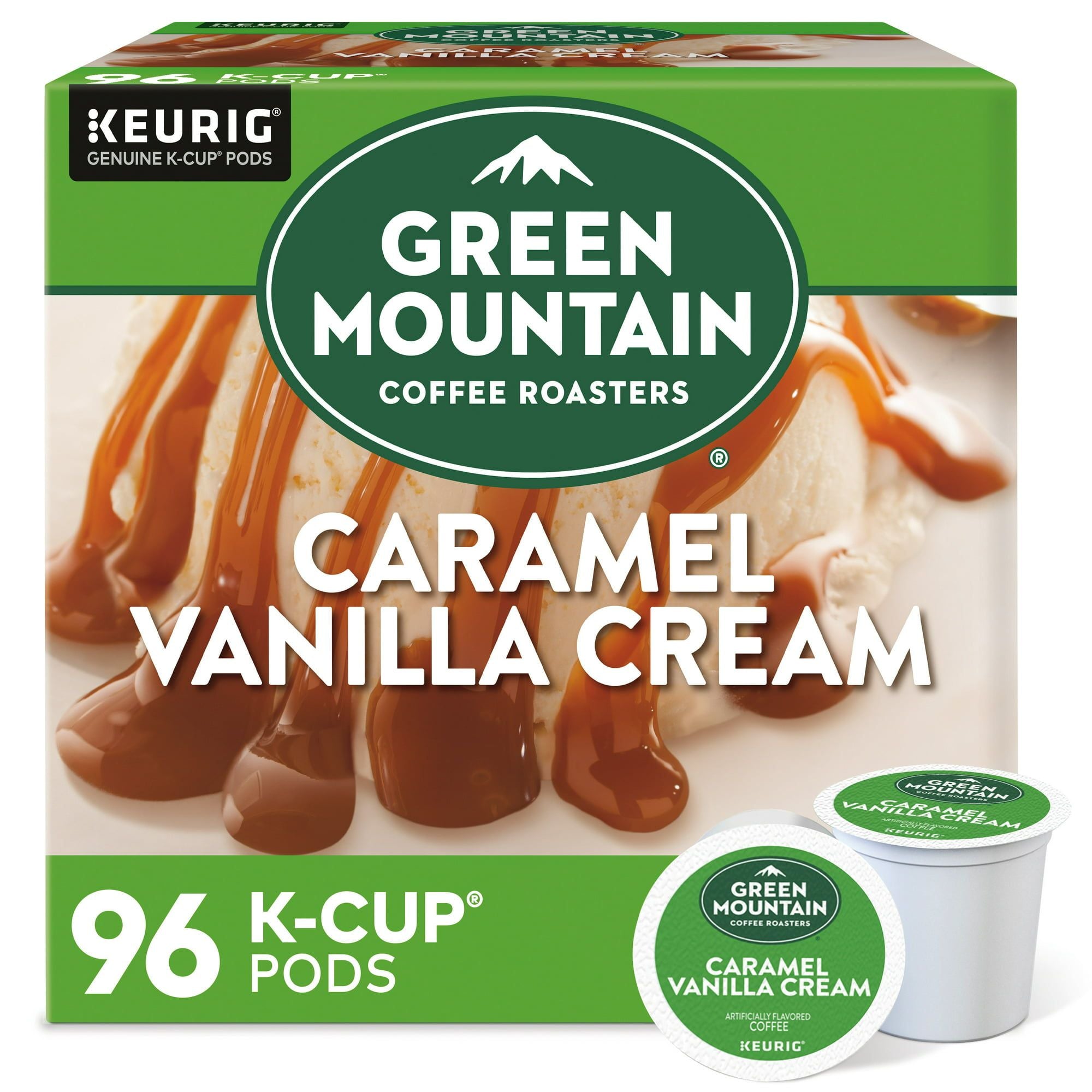 Green Mountain Coffee Roasters Caramel Vanilla Cream, Single Serve Keurig K-Cup Pods, Light Roast, 96 Count EasyOptionXY LLC
