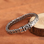 Thai Silver Antique S925 Silver Accessories Personality Seiko Men's Weaving Skull Bracelet