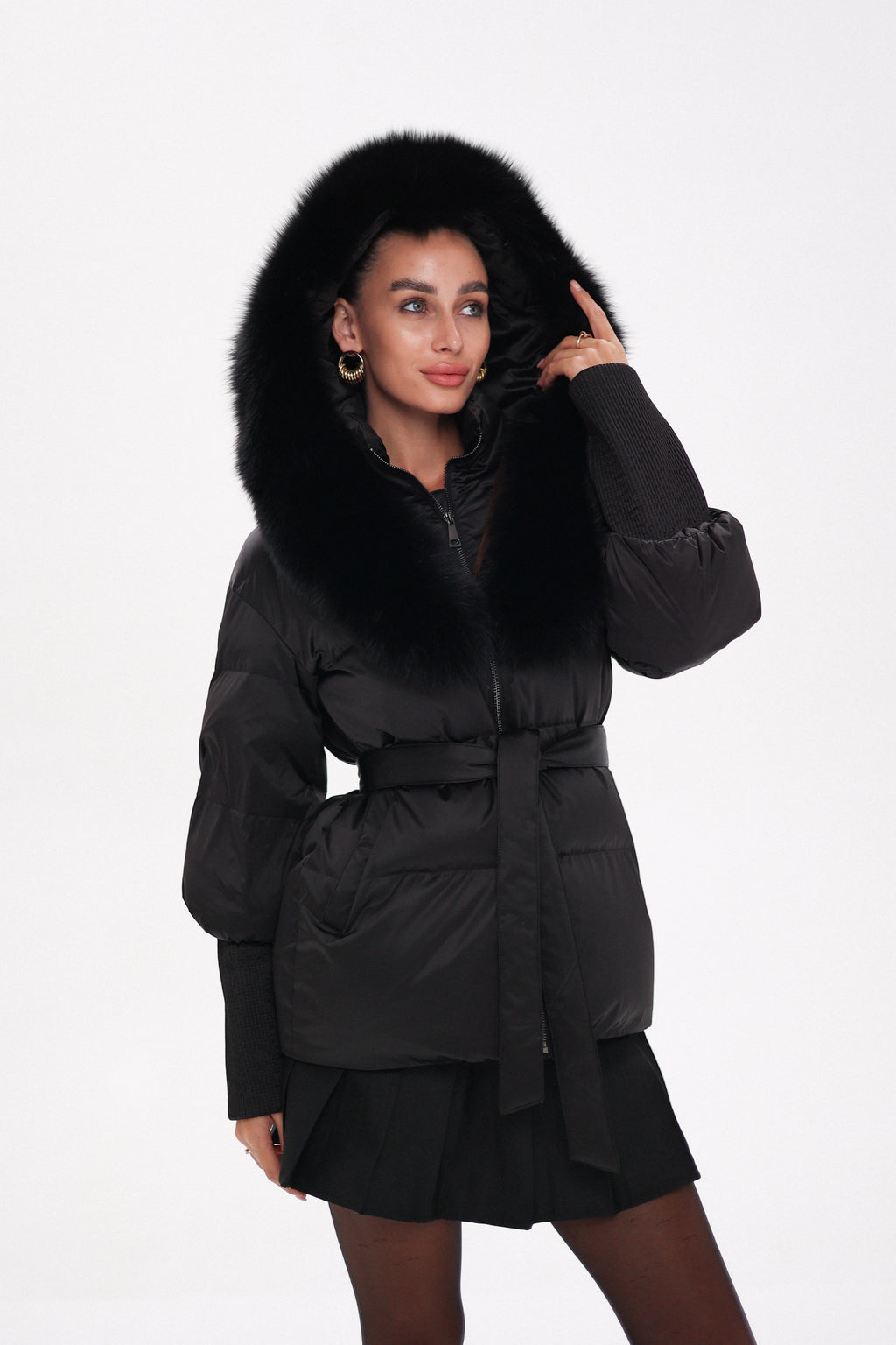 Amanda Genuine Fur Trim Down Fill Coat - SJB-DIAMOND ELITES