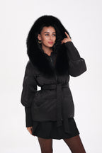 Amanda Genuine Fur Trim Down Fill Coat - SJB-DIAMOND ELITES