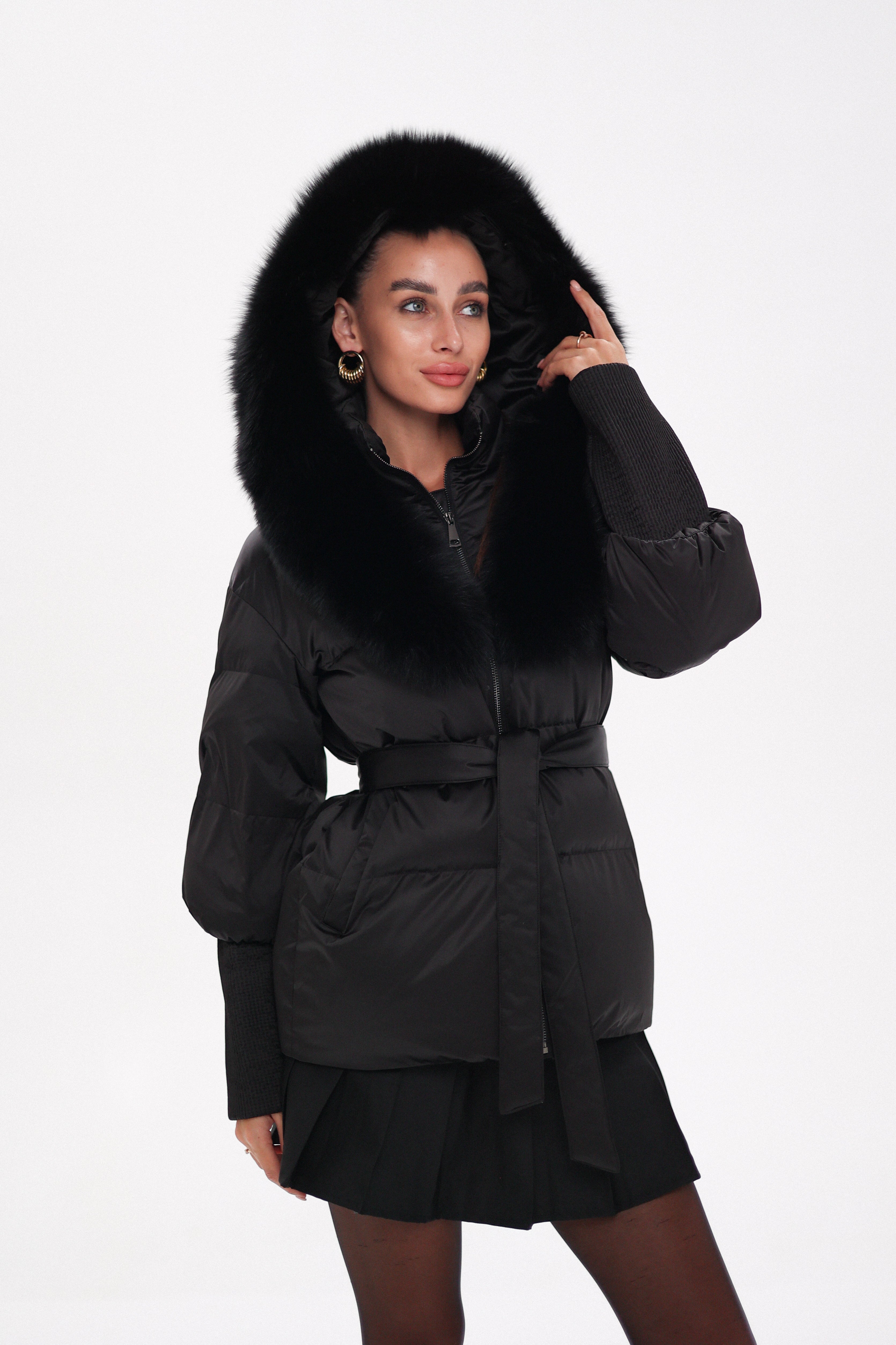 Amanda Genuine Fur Trim Down Fill Coat - SJB-DIAMOND ELITES