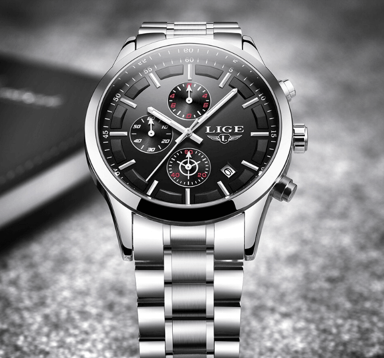 Men's Waterproof  Watch With Chronometers And Date Display Unique Design Perfect Gift Stevvex