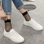 3 Pairs Women's Plus Sexy Socks, Plus Size Elastic Hollow Out Fishnet Breathable Short Socks Lootquake LLC