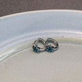 Blue Star Hoop Earrings Pi-Mart
